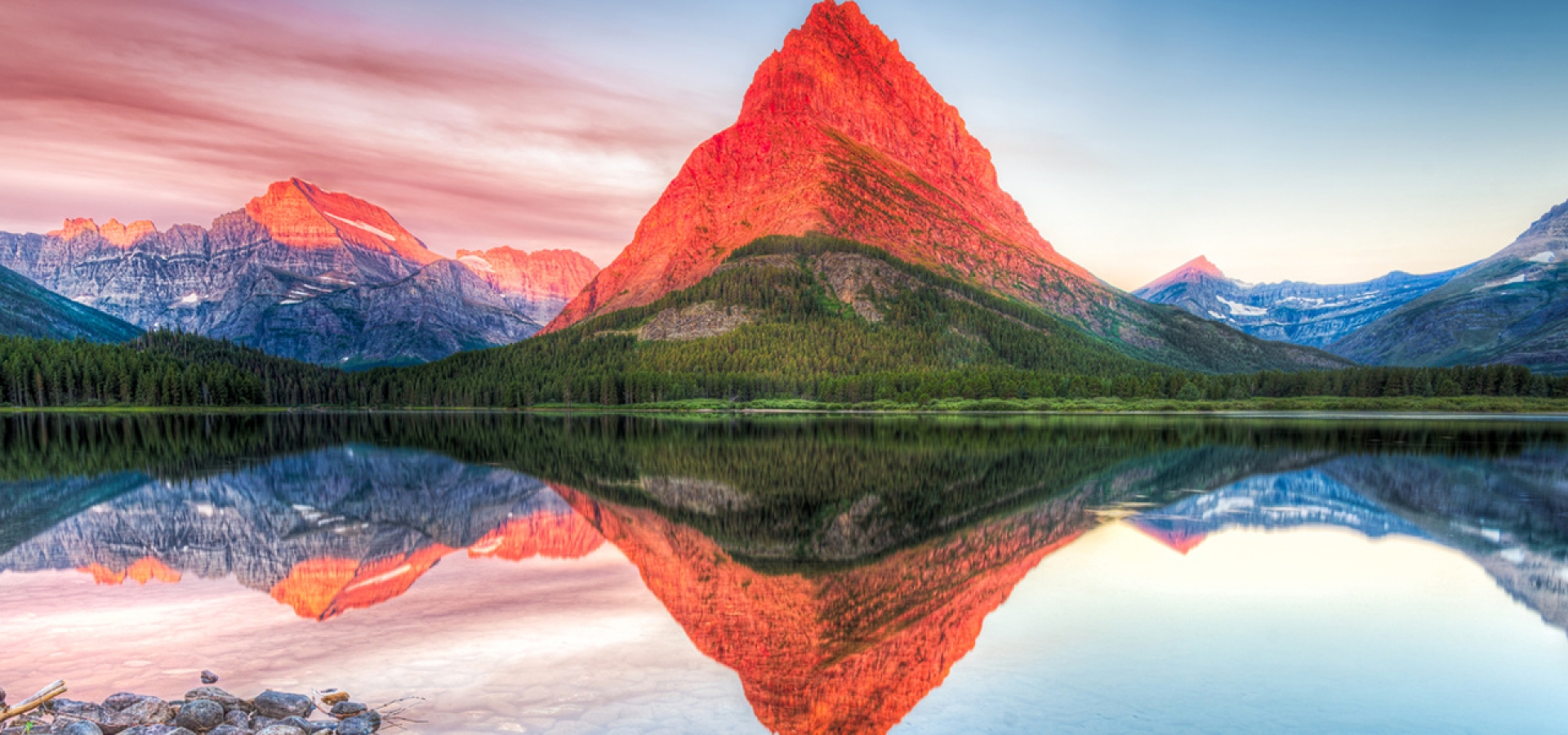 Image of a serene mountain lake in the Canadian Rockies